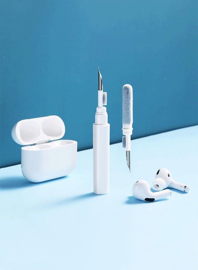 طقم تنظيف لسماعات Airpods قلم تنظيف متعدد الوظائف فرشاة ناعمة لسماعات البلوتوث علبة سماعات لاسلكية سماعات أذن لاسلكية أدوات تنظيف لسماعات Huawei Samsung redmi البيضاء - Image 2