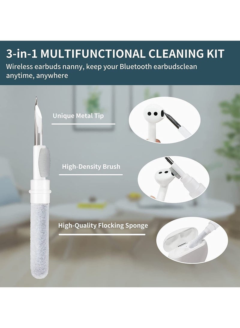طقم تنظيف لسماعات Airpods قلم تنظيف متعدد الوظائف فرشاة ناعمة لسماعات البلوتوث علبة سماعات لاسلكية سماعات أذن لاسلكية أدوات تنظيف لسماعات Huawei Samsung redmi البيضاء - Image 1