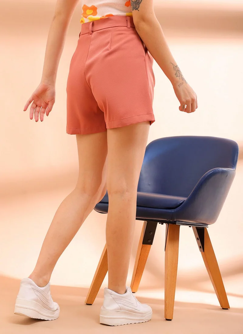 مرفوعة Women Flared Casual Solid A-Line Shorts