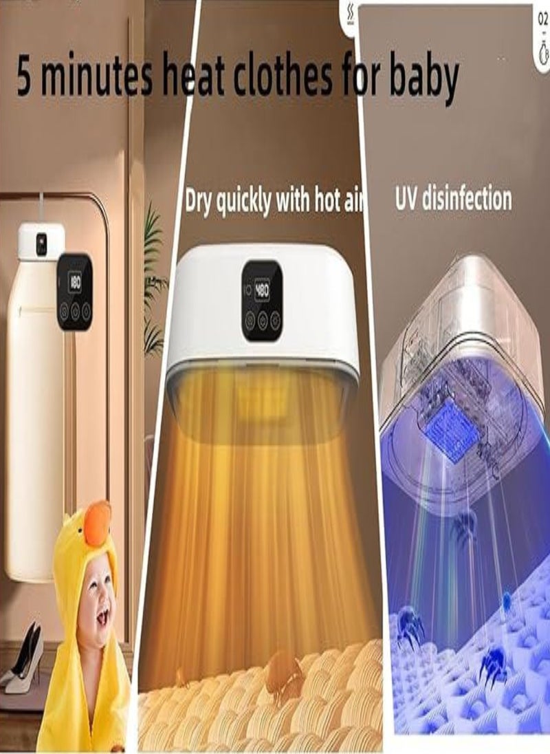 Portable Clothes Dryer, Mini Laundry Dryers with Remote Control, Quick and Easy to Use Small Compact Foldable Electric Drying Machine with Dry Bag for Travel, RV, Home, Apartment - Image 5