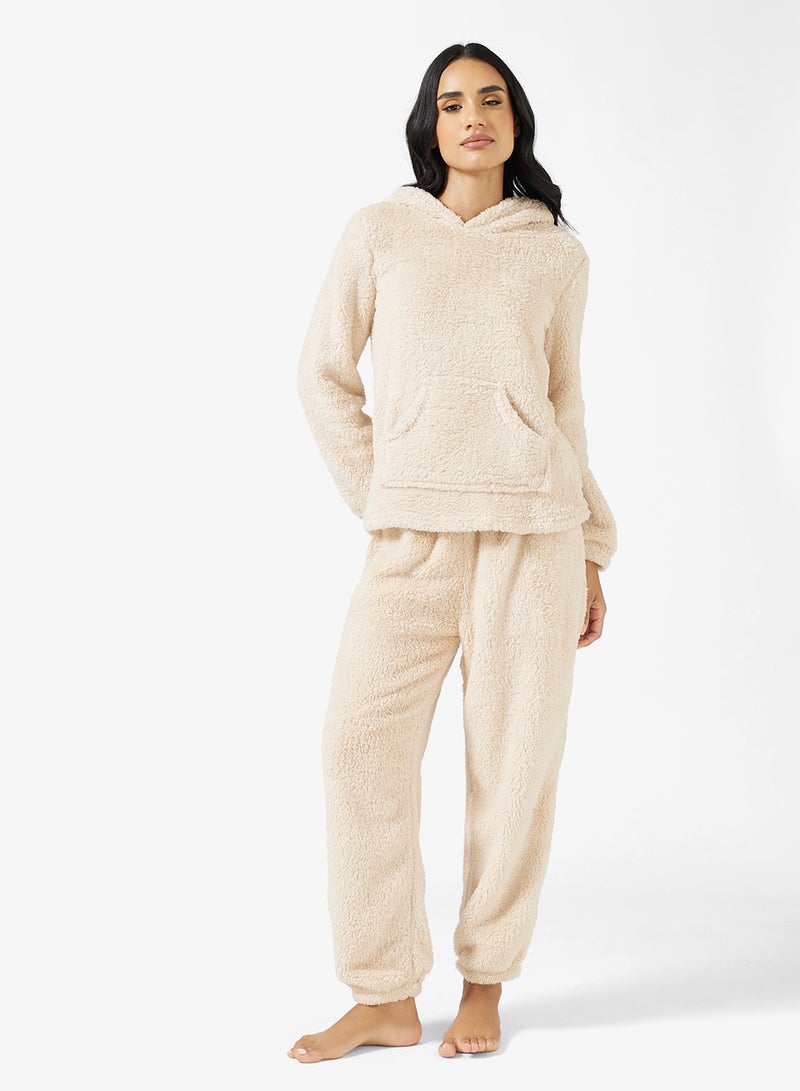 جينجر طقم هودي وبنطلون من الفليس المريح - Image 1