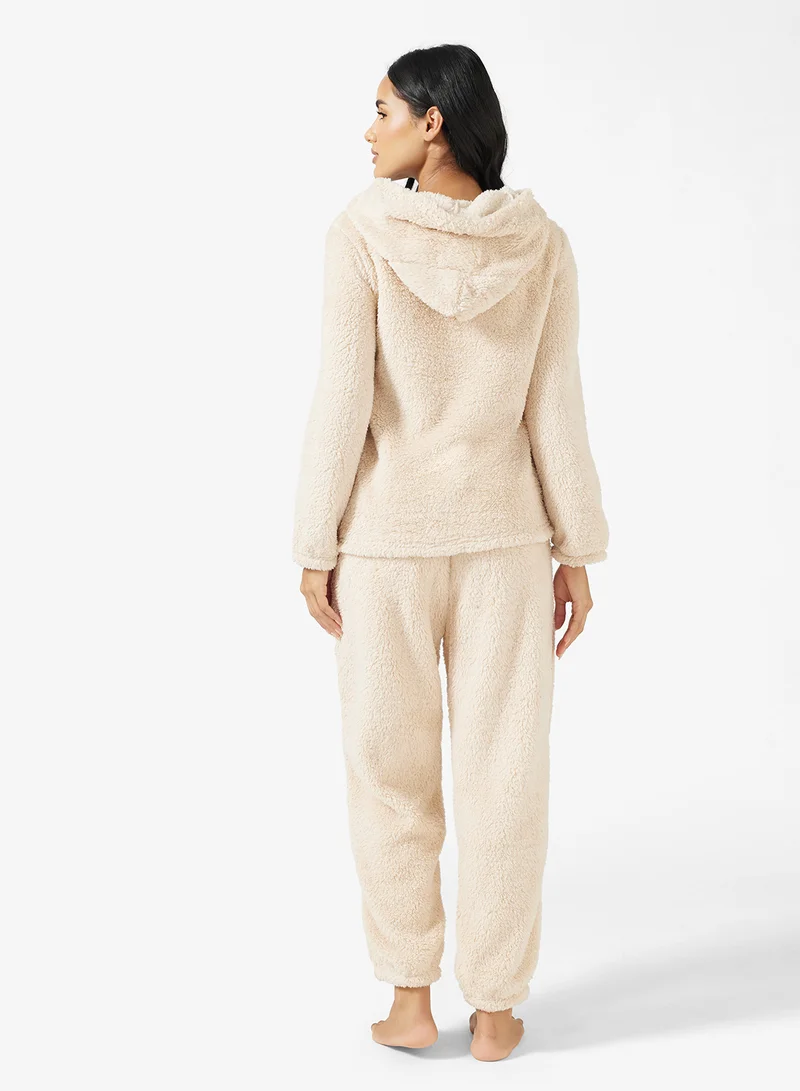 جينجر Cozy Fleece Hoodie & Pant Set