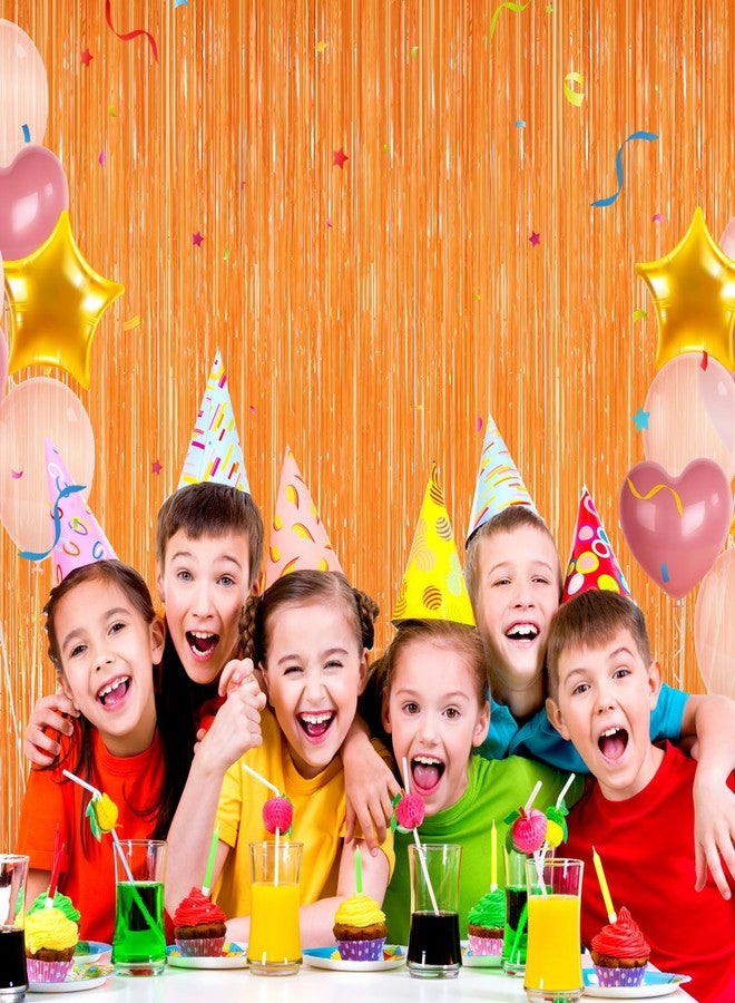 ستائر خلفية برتقالية لامعة من YEURFONTASY - عبوتان من شرائط تزيين الأبواب، مثالية لتزيين أبواب أعياد الميلاد، ومستلزمات الحفلات لحفلات توديع العزوبية، والتخرج، وعيد الميلاد، وديكورات الديسكو. - Image 4
