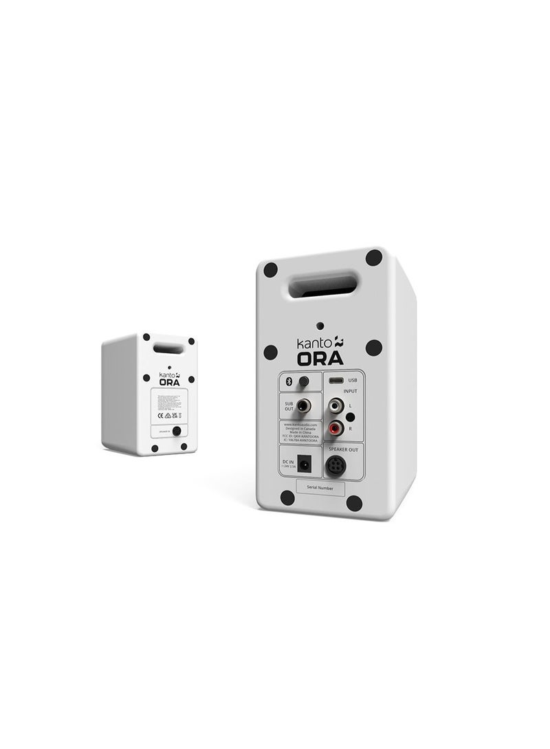 Kanto Audio ORA 100W Powered Reference Desktop Speakers with USB-C Input and Bluetooth-White, Pair - Image 2