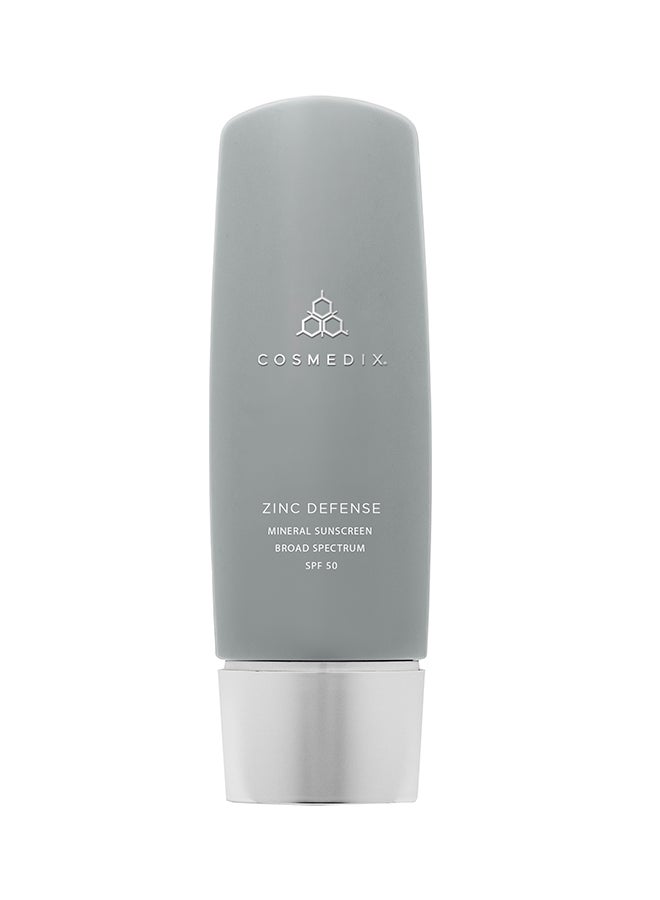 CosMedix Zinc Defense Mineral Sunscreen Broad Spectrum SPF 50 UVA And UVB Protection | For All Skin Types 60ml - Image 1