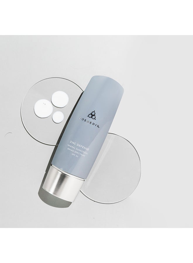 CosMedix Zinc Defense Mineral Sunscreen Broad Spectrum SPF 50 UVA And UVB Protection | For All Skin Types 60ml - Image 4