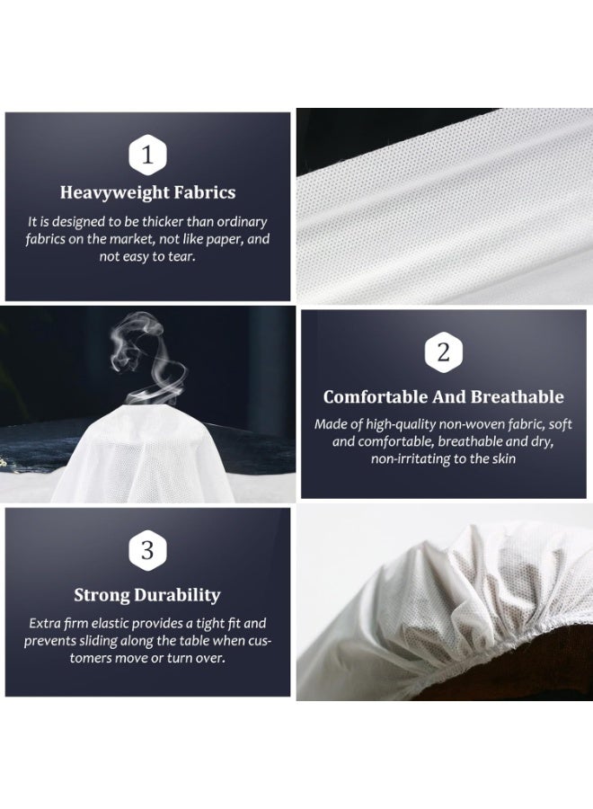 YelaJoy 30PCS Disposable Fitted Massage Table Sheets, Heavy Duty Elastic Disposable Bed Cover, Breathable Disposable Fitted Sheets, White Non Woven Fabric for Spa Beauty Salon Tattoo Hospital Bed, 36x85 In - Image 5