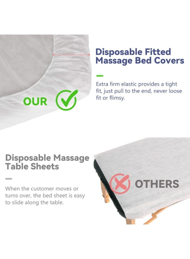 YelaJoy 30PCS Disposable Fitted Massage Table Sheets, Heavy Duty Elastic Disposable Bed Cover, Breathable Disposable Fitted Sheets, White Non Woven Fabric for Spa Beauty Salon Tattoo Hospital Bed, 36x85 In - Image 4