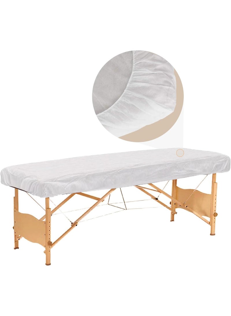 YelaJoy 30PCS Disposable Fitted Massage Table Sheets, Heavy Duty Elastic Disposable Bed Cover, Breathable Disposable Fitted Sheets, White Non Woven Fabric for Spa Beauty Salon Tattoo Hospital Bed, 36x85 In - Image 1