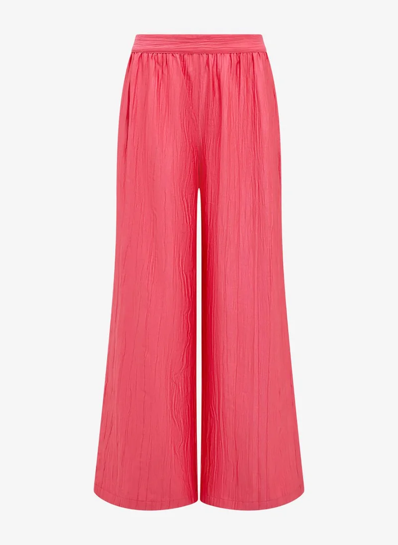 French Connection Fuschia Pink Women's Fuschia Pink Novie Crinkle Trouser for Women | Best Price UAE