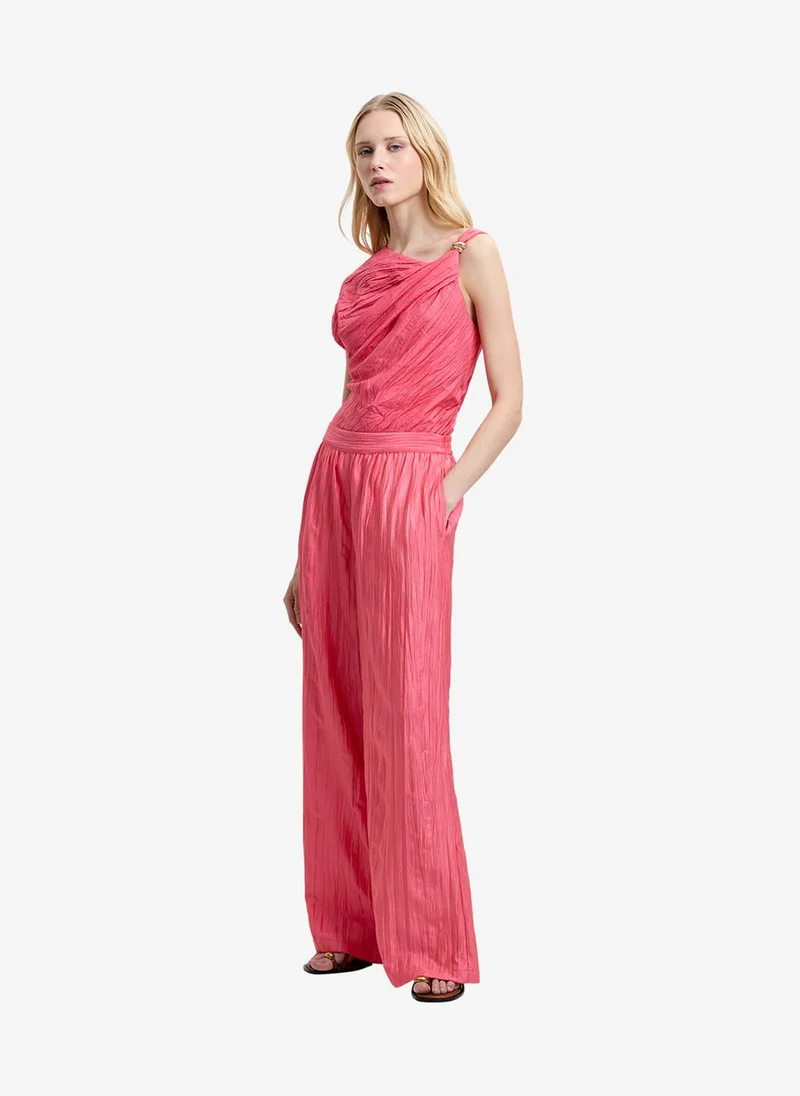French Connection Fuschia Pink Women's Fuschia Pink Novie Crinkle Trouser for Women | Best Price UAE
