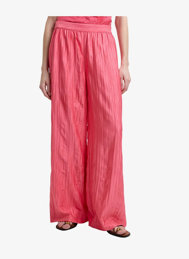 French Connection Fuschia Pink Women's Fuschia Pink Novie Crinkle Trouser for Women | Best Price UAE