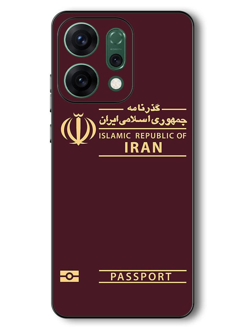 Theodor Case Compatible with Oppo Reno 14 6.59 Inch Protection Shockproof Bumper Cover Iran Passport - Image 1