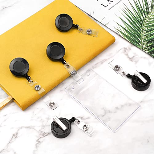 Maileto 50 Pack Badge Reels Retractable with Swivel Alligator Clip Retractable Badge Holder Reels for Students, Teachers, Office Workers (Black) - Image 5