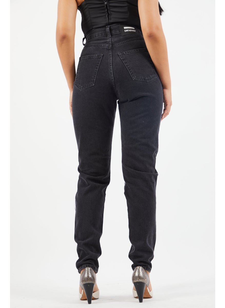Dr Denim Women Regular Fit Washed Ripped Non Stretchable Jeans, Black  - Image 2