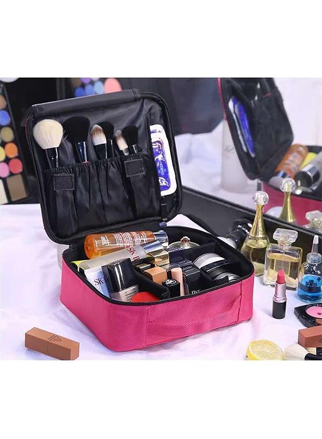 حقيبة تخزين مستحضرات التجميل، حقيبة مستحضرات تجميل محمولة مقاومة للماء مزدوجة الطبقة لحقيبة مستحضرات التجميل صندوق تخزين أدوات الزينة للسفر - Image 4