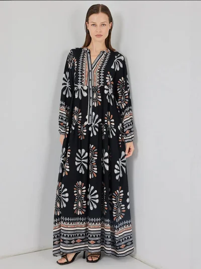 BIG DART BDART Patterned V-Neck Maxi Dress