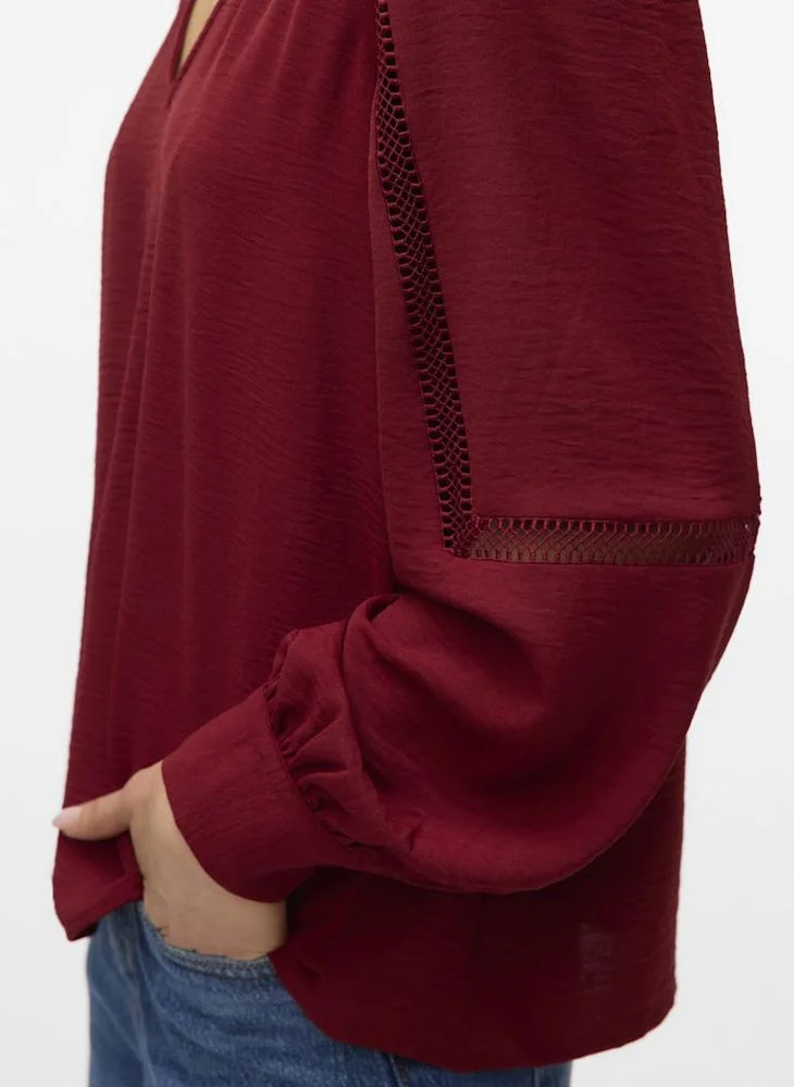 فيرو مودا V-Neck Long Sleeve Top