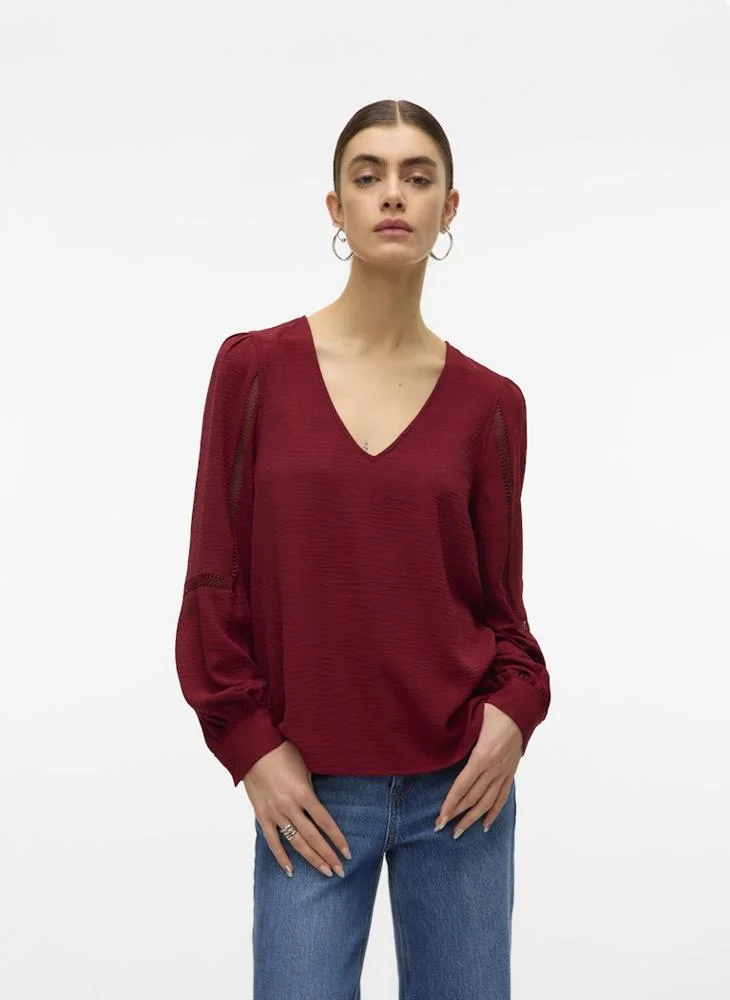 فيرو مودا V-Neck Long Sleeve Top
