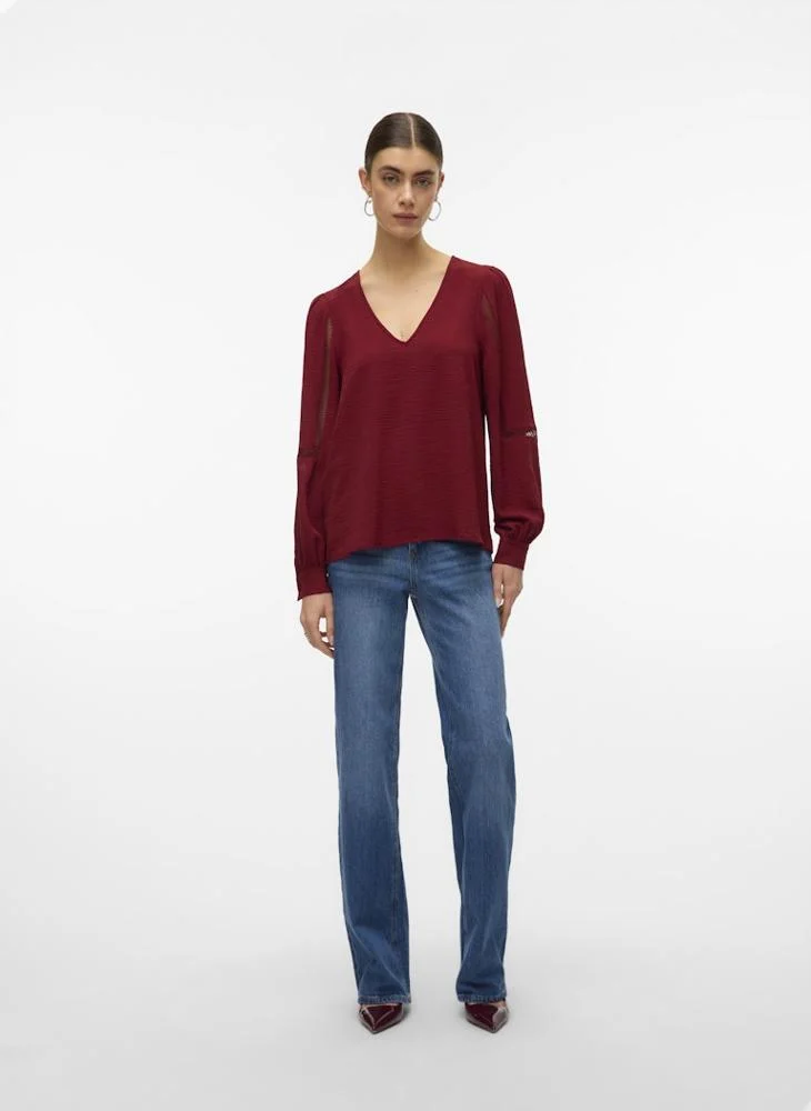 فيرو مودا V-Neck Long Sleeve Top