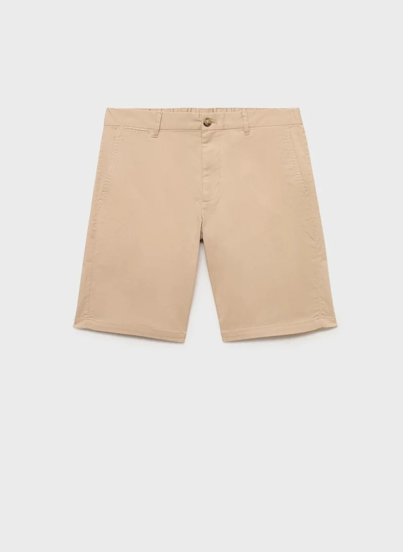 Mango Man Slim-Fit Chino Cotton Bermuda Shorts