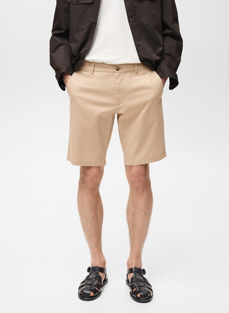 Mango Man Slim-Fit Chino Cotton Bermuda Shorts  - Image 1