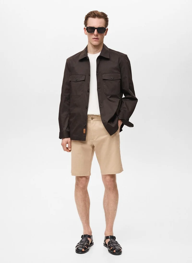 Mango Man Slim-Fit Chino Cotton Bermuda Shorts