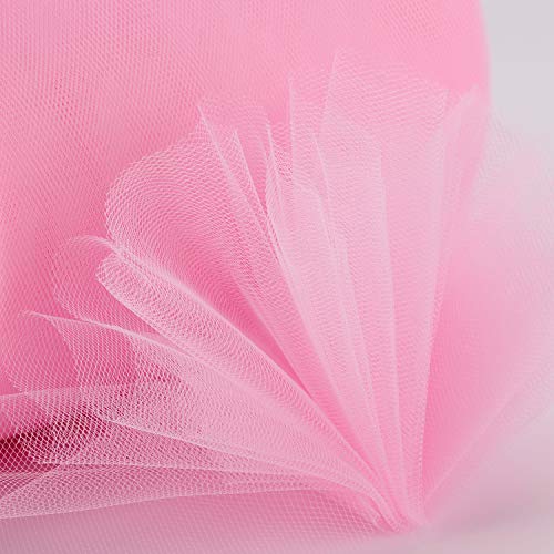 ICOSHOW Tulle Fabric Roll, 6” by 200 Yards (600FT) Tulle Organza Fabric Spool for DIY Tutu Skirt Baby Shower Decor Wedding Backdrop Crafts Birthday Party Supplies (Pink) - Image 4