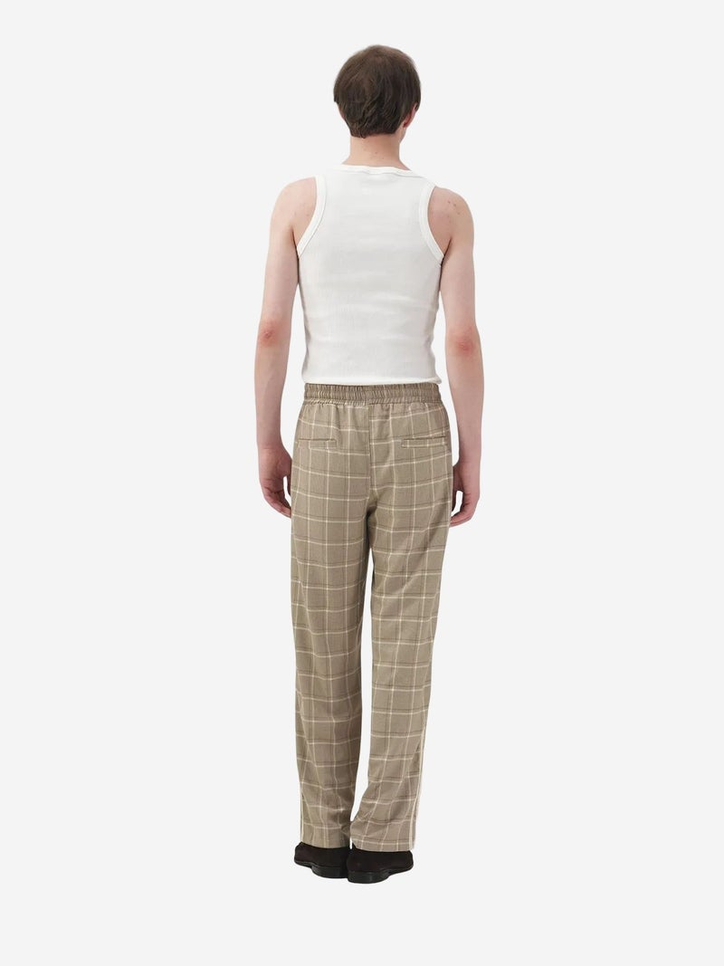 GIESTO Plaid Straight Leg Pants with Elastic Waist - Image 3