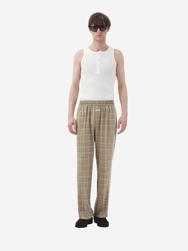 GIESTO Plaid Straight Leg Pants with Elastic Waist - Image 2