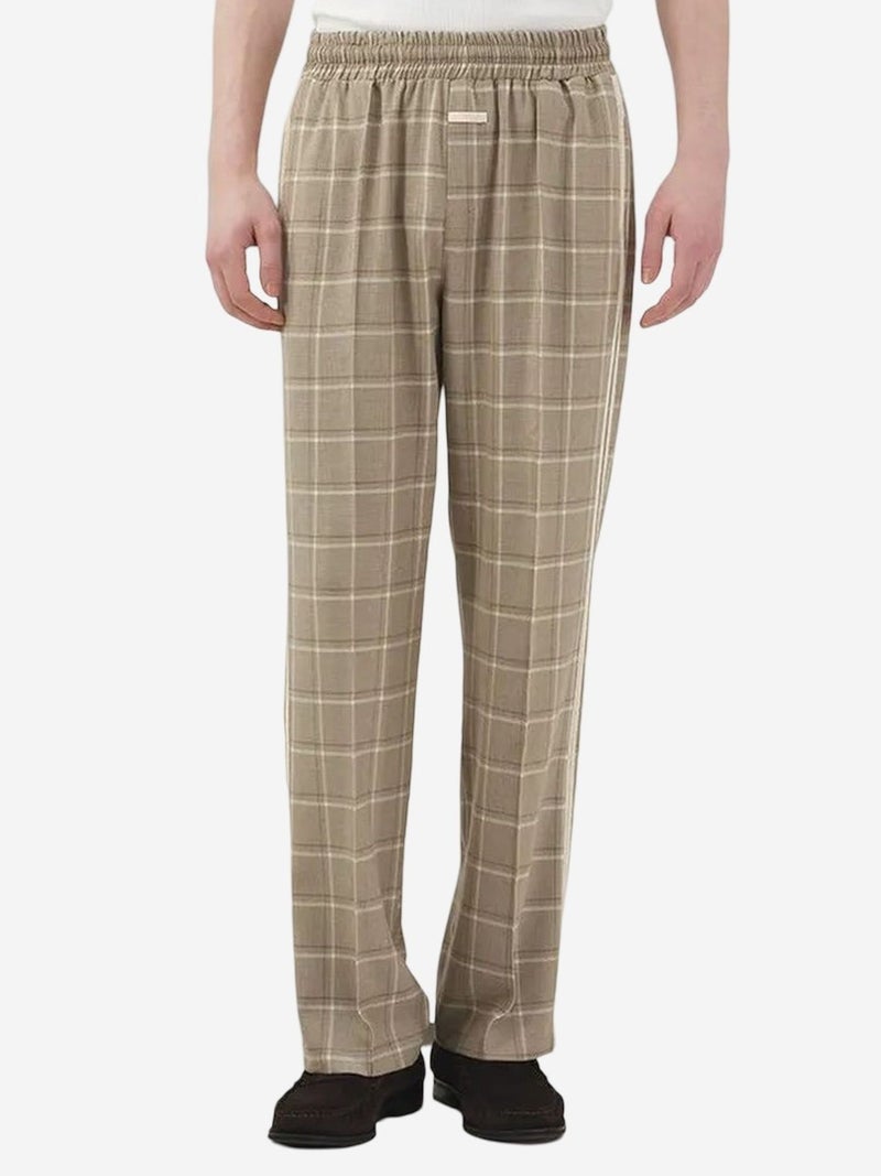 GIESTO Plaid Straight Leg Pants with Elastic Waist - Image 1