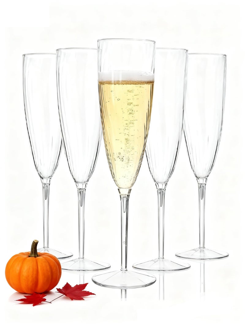 WDF 36PCS Clear Champagne Flutes Plastic  6 OZ Clear Disposable Champagne Flutes Party Supplies for WeddingBirthdayParties