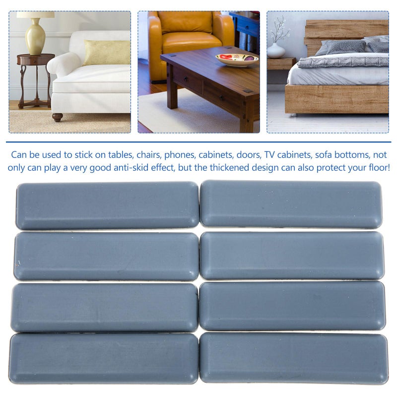 8Pcs Self Adhesive Anti Skid Chair Feet Protectors 70X19Mm Floor Protection Noise Reduction - Image 4