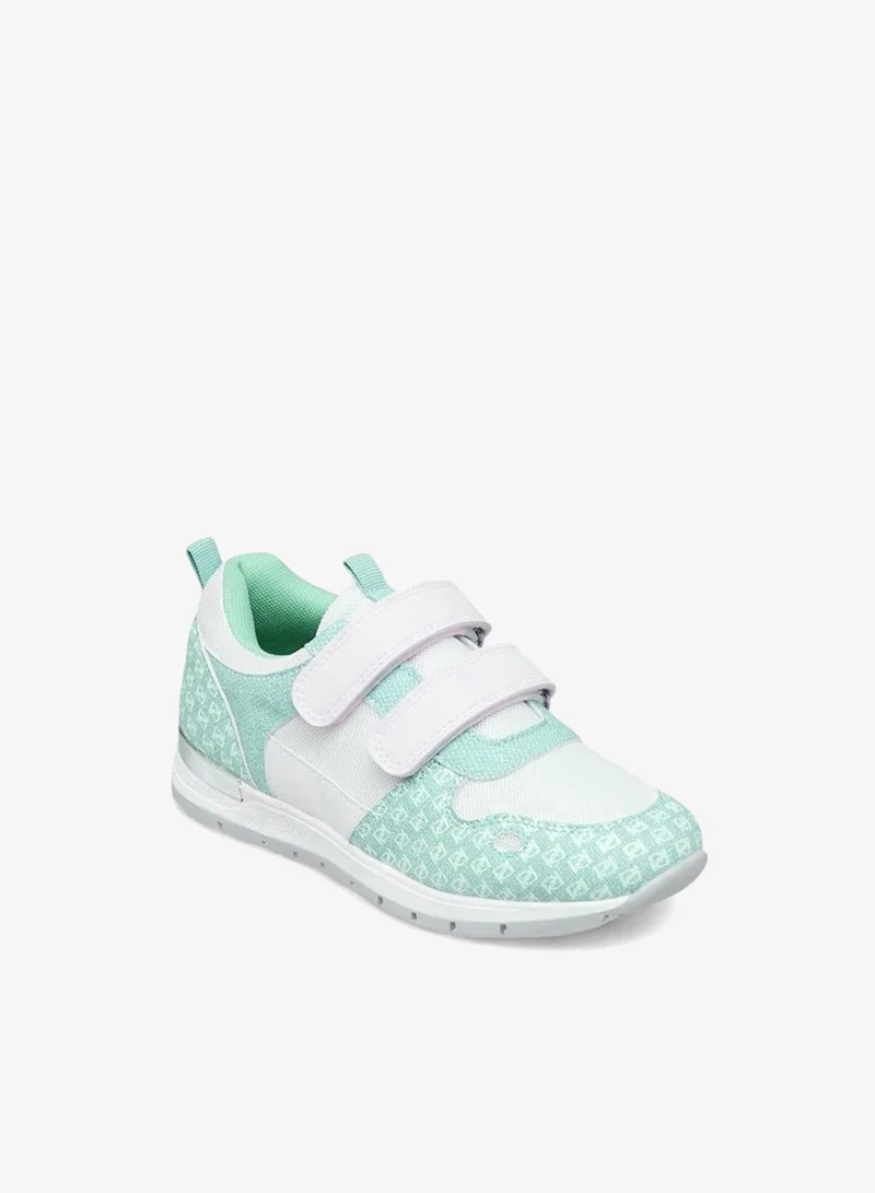 بابريكا Monogram Print Sneakers With Hook And Loop Closure