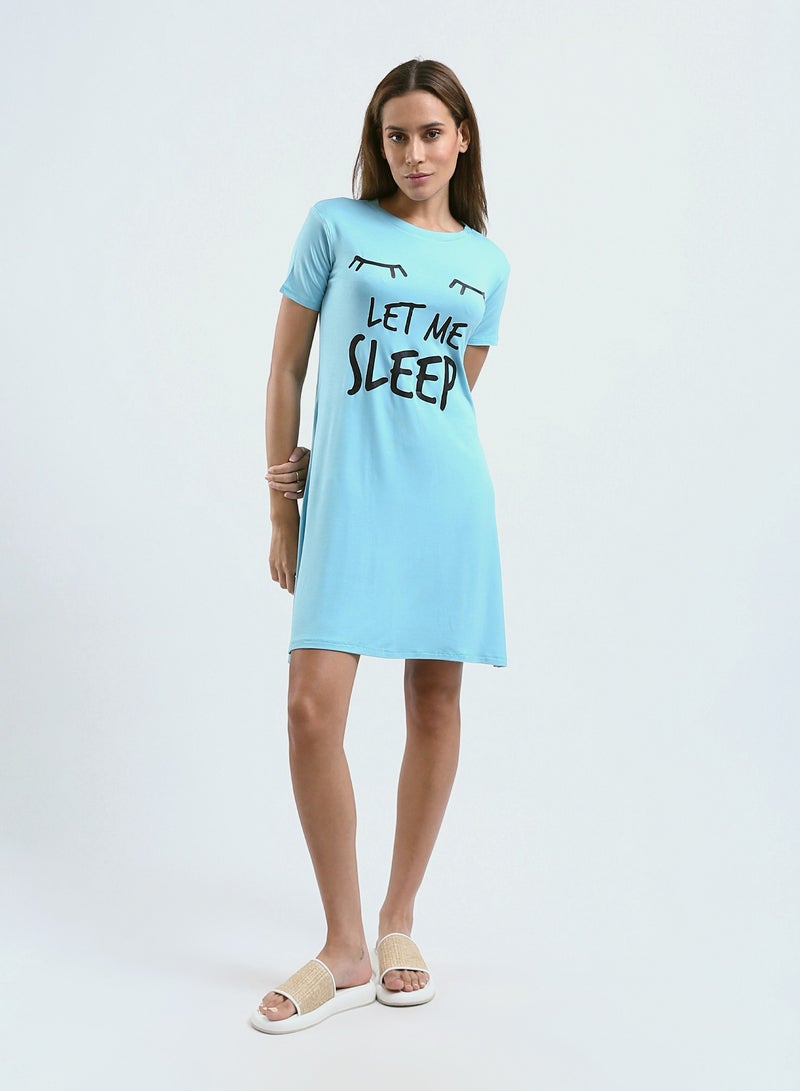 Mesery Sleepshirt Cotton Short Sleeves Printed  - Image 1