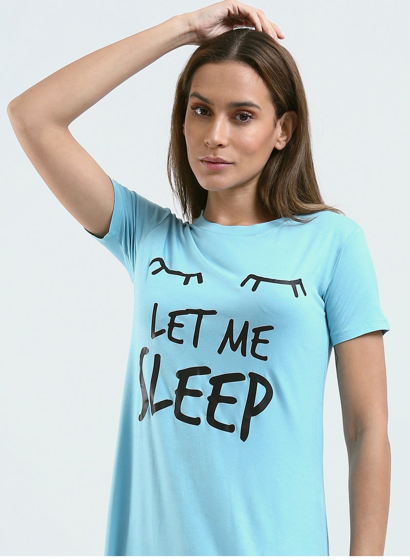 Mesery Sleepshirt Cotton Short Sleeves Printed  - Image 4