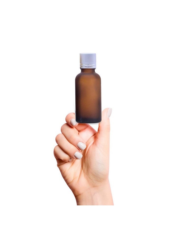 Devinez (Pack of 4) Multipurpose Refillable Amber Frosted Round Glass Bottle, 30 ml with Silver Cap and V Drop Nozzle for Cosmetics, Serum, Essential Oils, Blends, Skin Care, Travel, Toners & DIY - Image 2