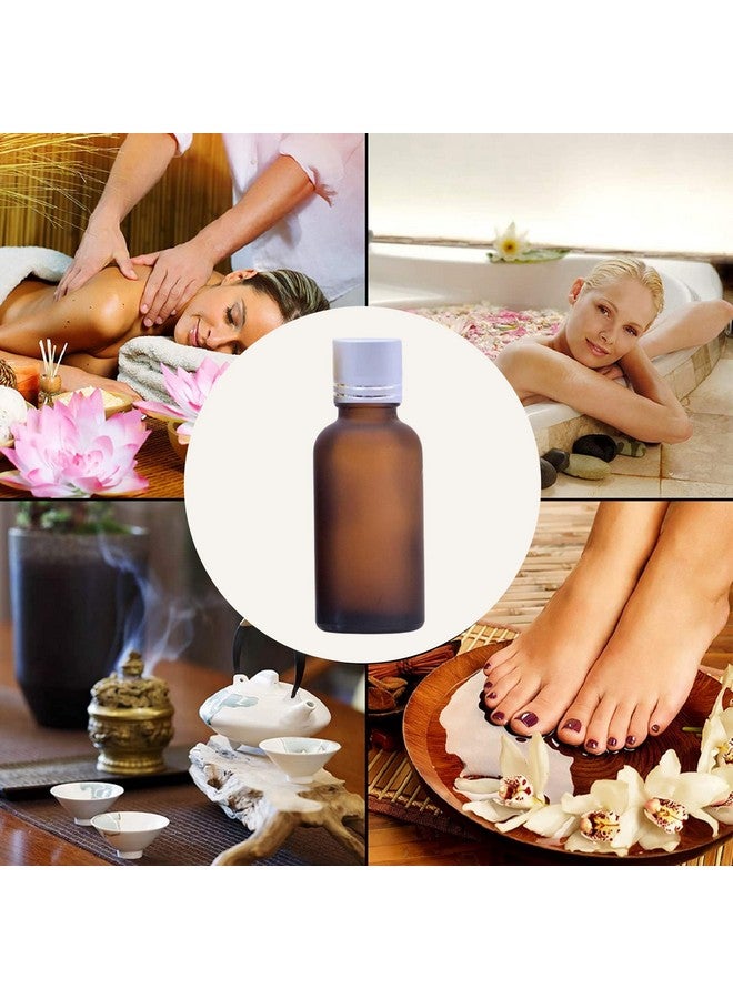 Devinez (Pack of 4) Multipurpose Refillable Amber Frosted Round Glass Bottle, 30 ml with Silver Cap and V Drop Nozzle for Cosmetics, Serum, Essential Oils, Blends, Skin Care, Travel, Toners & DIY - Image 3