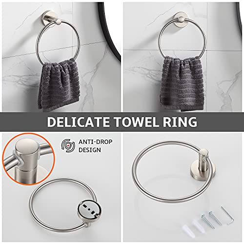 BGL Bathroom Accessory Set Brushed Nickel 4-Pieces Bathroom Towel Rack 24 Inches Adjustable Bathroom Hardware Set - Image 3