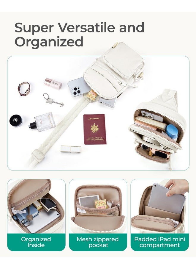 BAGSMART Small Crossbody Sling Bag For Women Puffy Sling Purse Cross Body Bag With Water Bottle Pocket Chest Bag For Travel  - Image 3