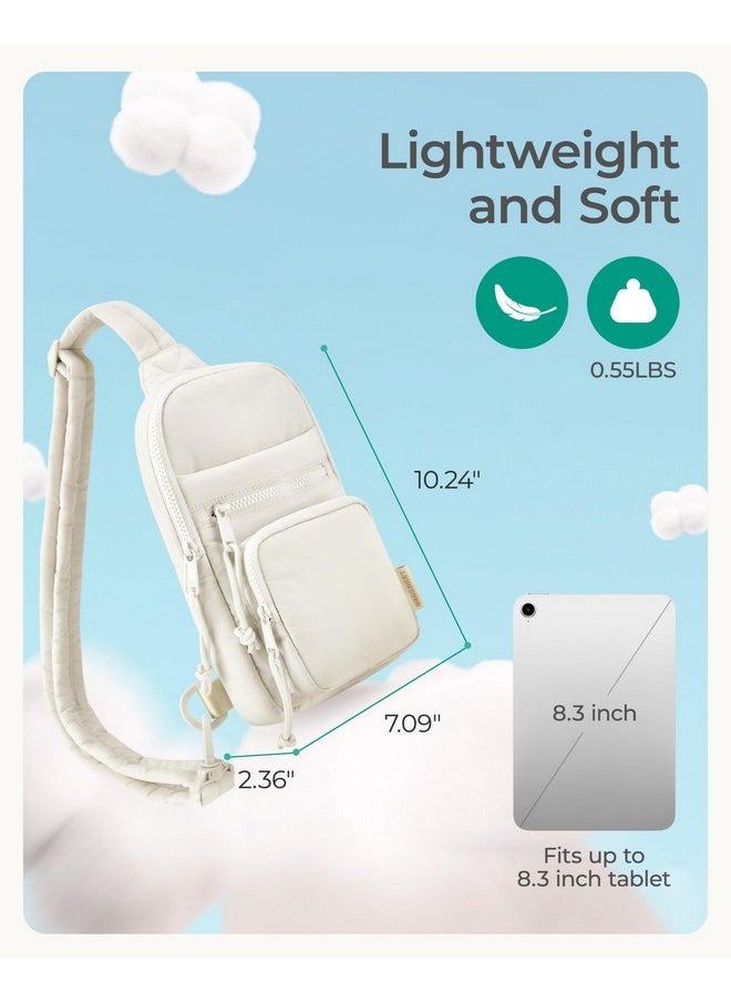 BAGSMART Small Crossbody Sling Bag For Women Puffy Sling Purse Cross Body Bag With Water Bottle Pocket Chest Bag For Travel  - Image 4