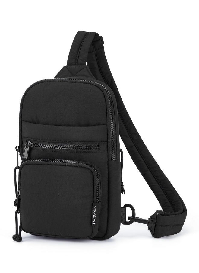 BAGSMART Small Crossbody Sling Bag For Women Puffy Sling Purse Cross Body Bag With Water Bottle Pocket Chest Bag For Travel  - Image 1