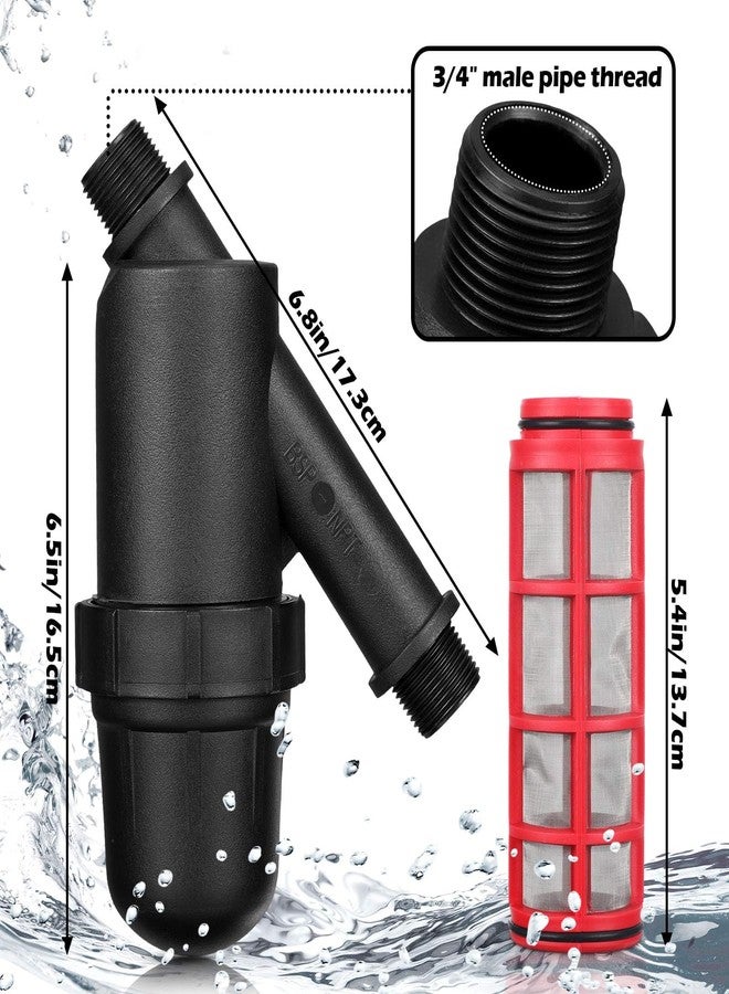 Glooglitter 2 Pcs Drip Irrigation Inline Y Filter with Mesh Screen, 3/4" x 3/4" Male Thread Connections Hydroponics Y Filter for Garden Greenhouse Agricultural Drip Sprinkler Irrigation - Image 3
