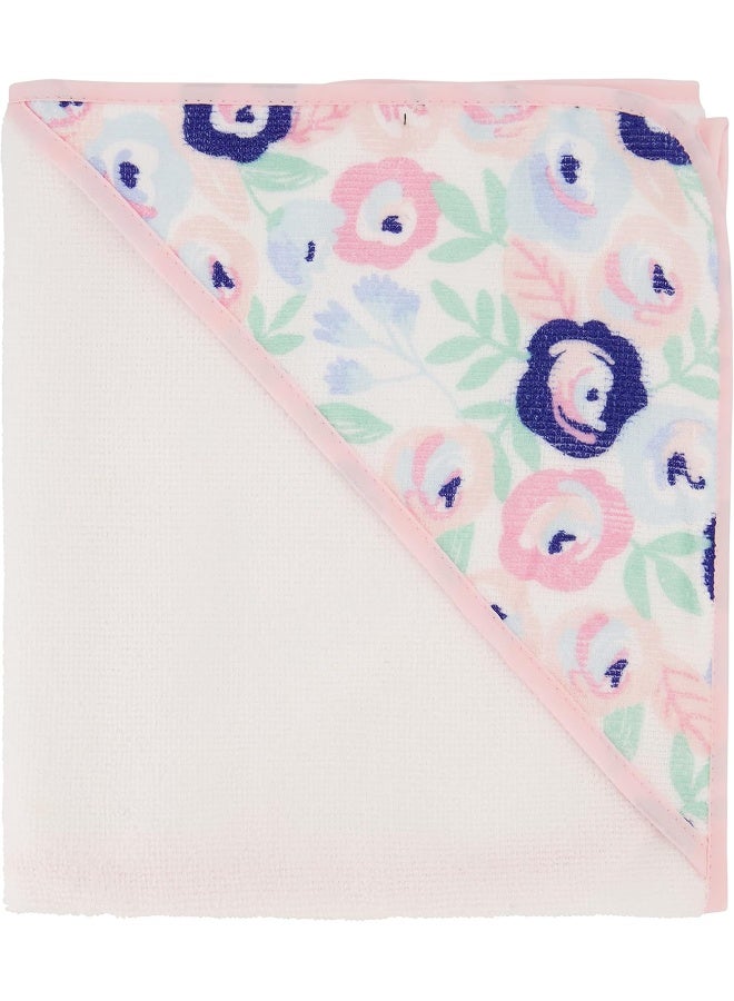 Cudlie Buttons & Stitches Baby Girl 3 Pack Rolled/Carded Hooded Towels In Blooms & Dots Print - Image 4