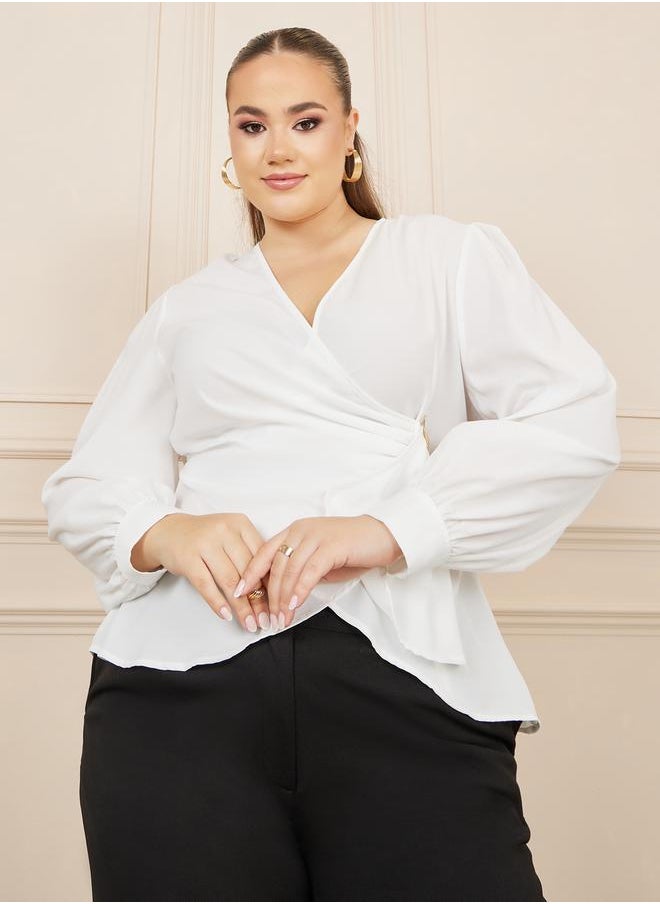 Plus Solid Metal Buckle Detail Wrap Top - pzsku/Z2750AED31145EFFBFCCBZ/45/1741263291/627b73c5-1909-40b4-8b67-714fb0e708b1