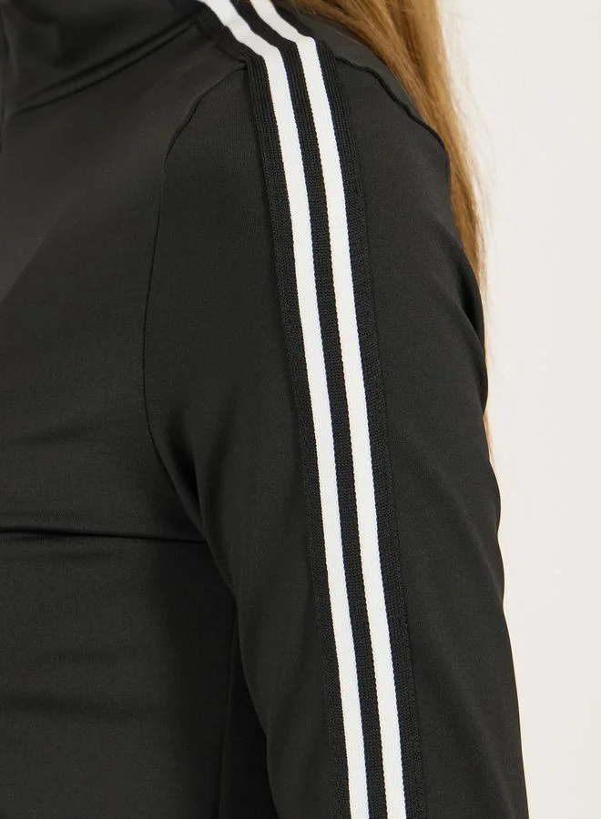 Styli Pack of 3 -Dual Contrast Piping Sports Bra, Thumbhole Detail Jacket & Flared Pants