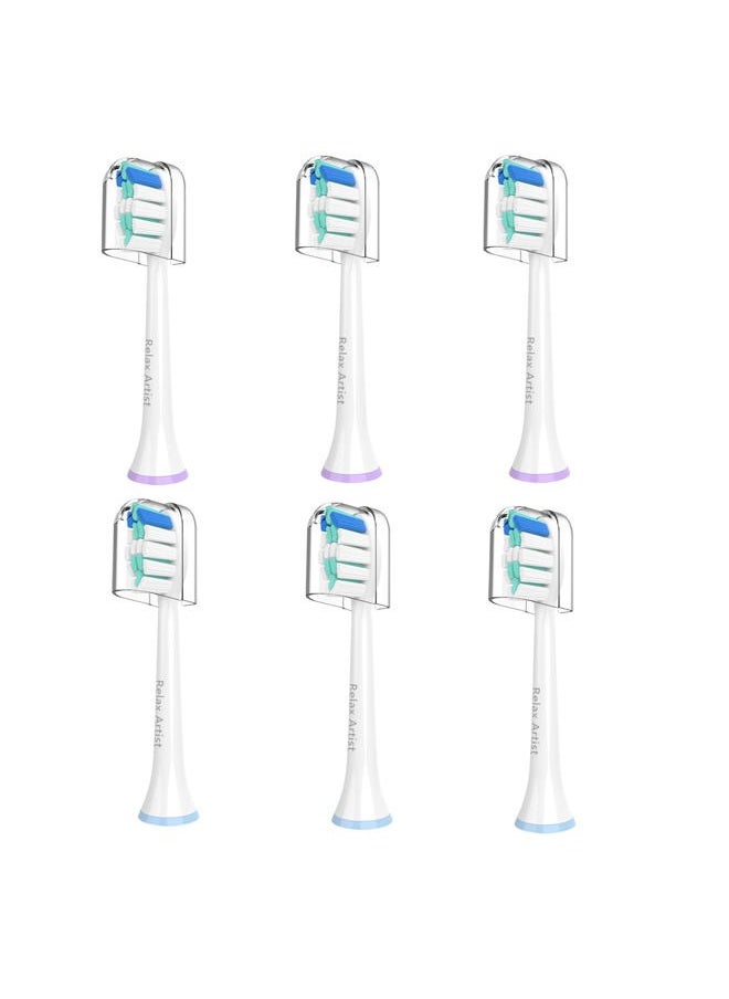 Relax Artist - 6 Pack Toothbrush Replacement Heads for Philips Sonicare, Electric Replacement Brush Head Compatible with Phillips Sonic Care Toothbrush Head - Image 1
