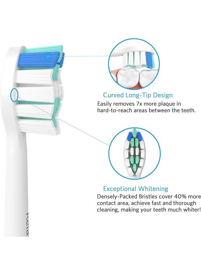 Relax Artist - 6 Pack Toothbrush Replacement Heads for Philips Sonicare, Electric Replacement Brush Head Compatible with Phillips Sonic Care Toothbrush Head - Image 1