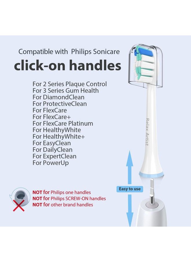 Relax Artist - 6 Pack Toothbrush Replacement Heads for Philips Sonicare, Electric Replacement Brush Head Compatible with Phillips Sonic Care Toothbrush Head - Image 1