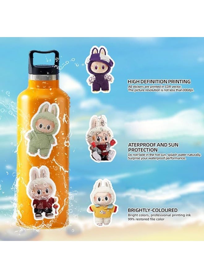 50pcs Labubu Waterproof Cartoon Stickers Set Suitable for Water Bottle Laptop Skateboard Phone - Image 4